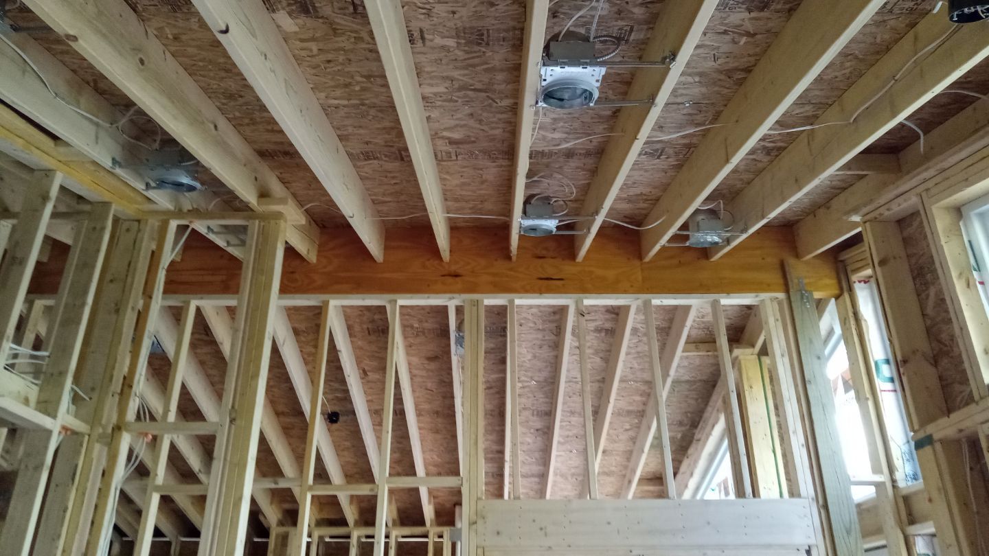 Cathedral ceiling framing Ann Arbor MI before insulation