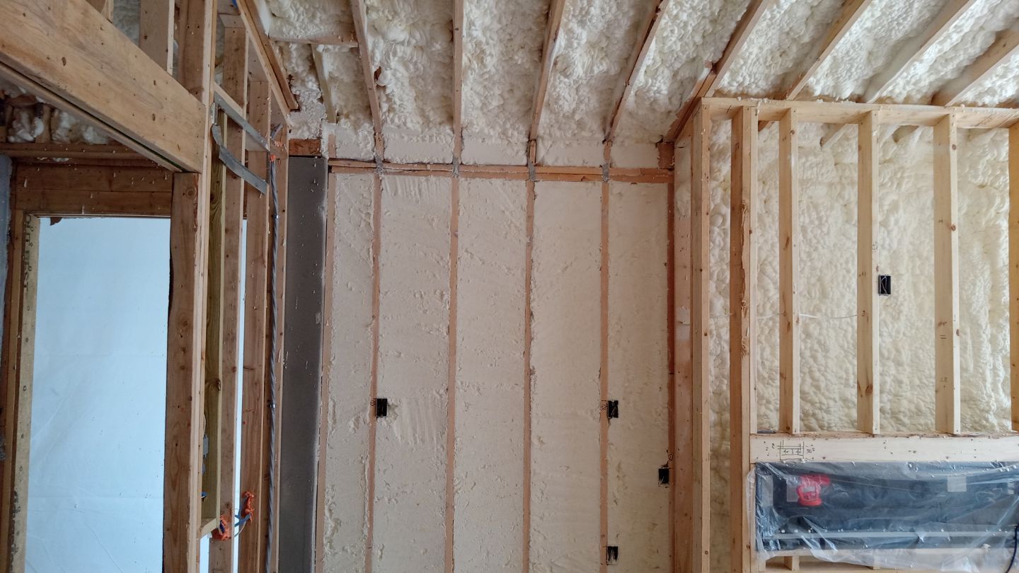 Ceiling spray foam insulation Ann Arbor home